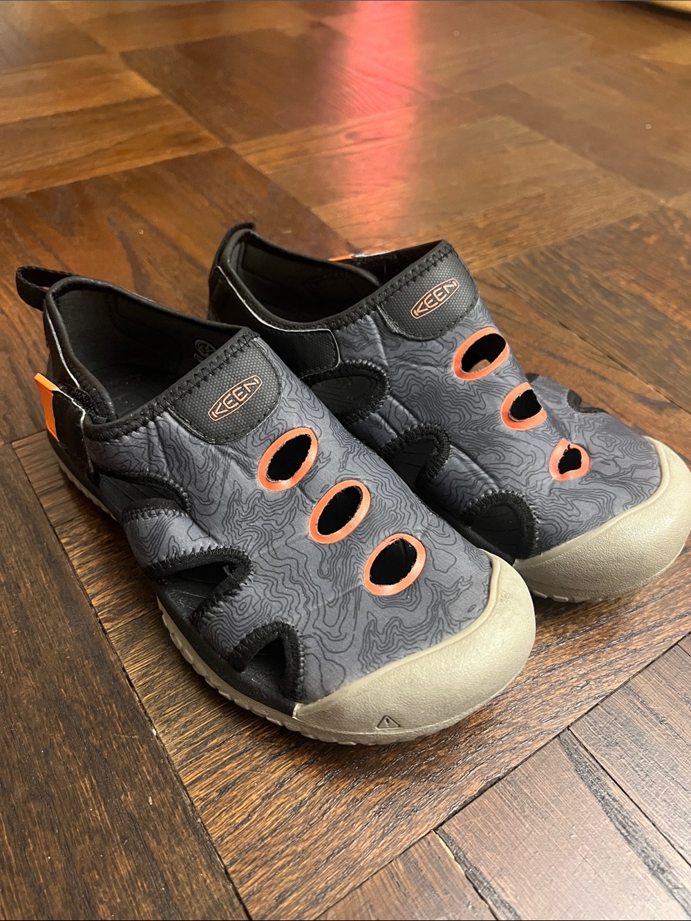 KEEN Kids Gray and Orange Slip-On Water Shoes